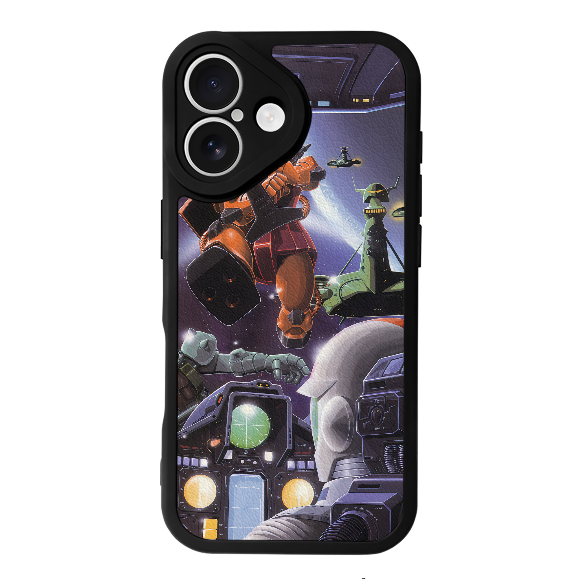 （画像用） 機動戦士ガンダム Mobile Suit Gundam 【iPhone 16シリーズ対応】シリコンスマホケース（レザー調） 材質：シリコン
